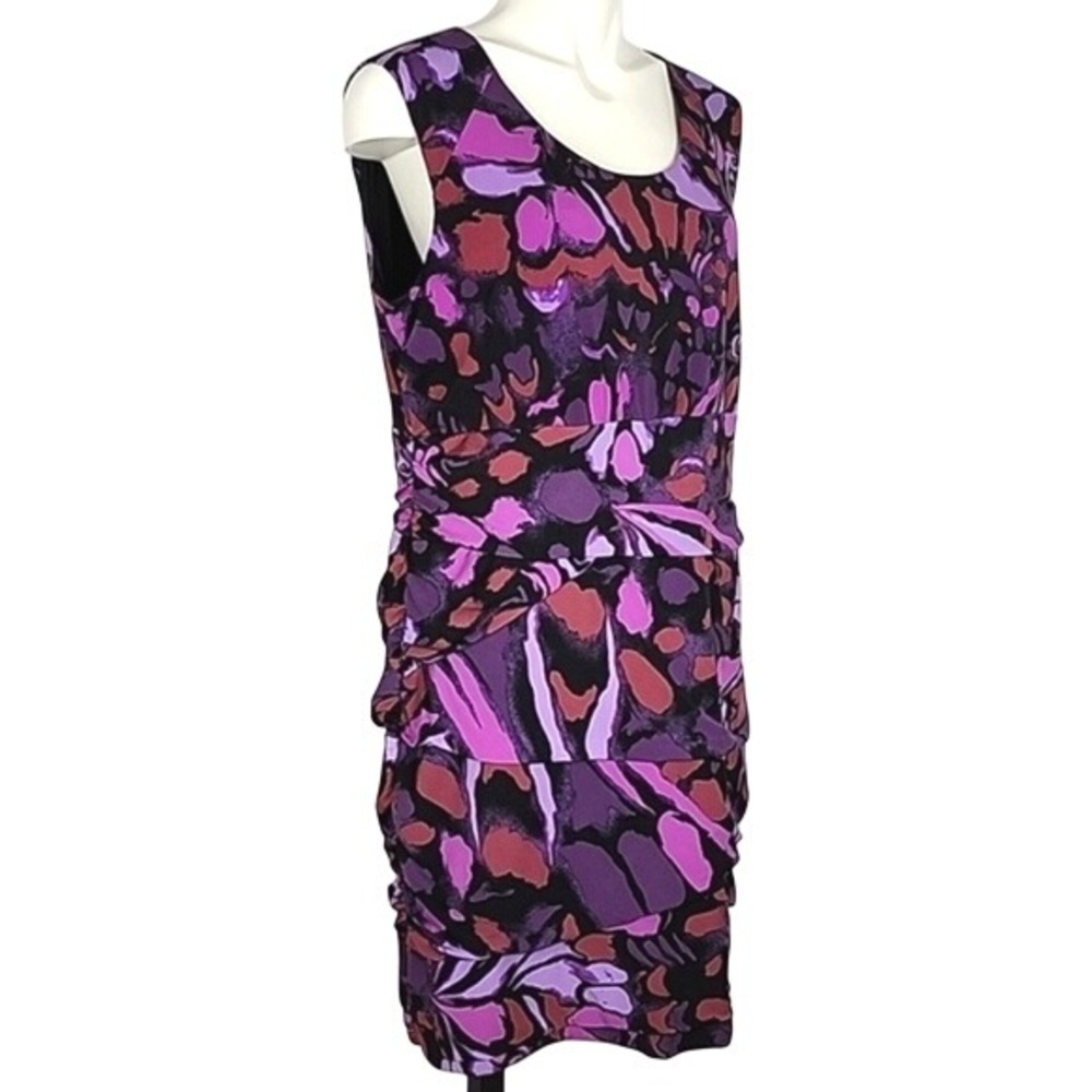 Ricki's Sleeveless Tiered Sheath Sleeveless Dress Purple Black Lined Stretch XL - Picture 2 of 15